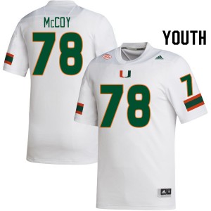 Youth Matthew McCoy White Hurricanes College Football #78 Jersey 186920-189
