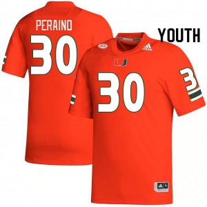 Youth Mike Peraino Orange Hurricanes College Football #30 Jersey 297727-311