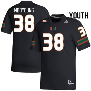 Youth Myles Mooyoung Black University of Miami College Football #38 Jersey 230332-805