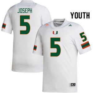 Youth Nathaniel Joseph White Miami College Football #5 Jersey 797743-807