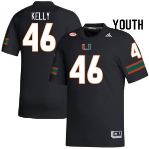 Youth Nick Kelly Black Hurricanes College Football #46 Jersey 137862-962