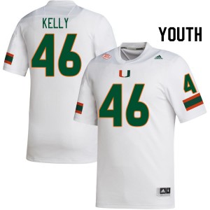 Youth Nick Kelly White Miami College Football #46 Jersey 675857-549