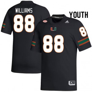 Youth Riley Williams Black Miami College Football #88 Jersey 637909-426