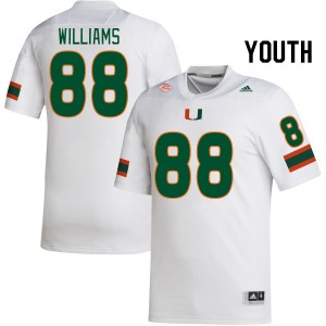 Youth Riley Williams White Miami College Football #88 Jersey 449183-537