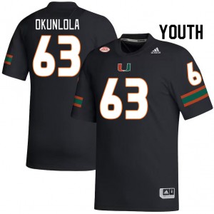 Youth Samson Okunlola Black Hurricanes College Football #63 Jersey 874680-412