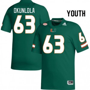 Youth Samson Okunlola Green Miami College Football #63 Jersey 381852-482