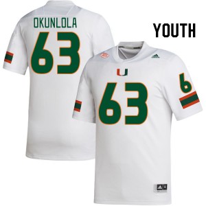 Youth Samson Okunlola White Miami Hurricanes College Football #63 Jersey 770535-584
