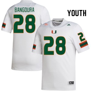 Youth Souleymane Bangoura White University of Miami College Football #28 Jersey 483688-107