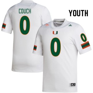Youth Te'Cory Couch White Hurricanes College Football #0 Jersey 515827-455