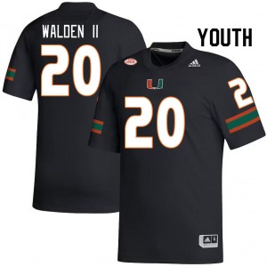 Youth Terrell Walden II Black Miami Hurricanes College Football #20 Jersey 915274-196