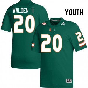 Youth Terrell Walden II Green Miami Hurricanes College Football #20 Jersey 129367-130