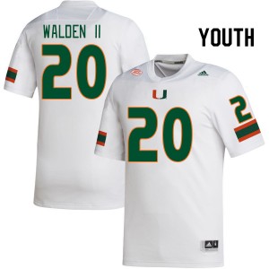 Youth Terrell Walden II White Miami College Football #20 Jersey 969498-154