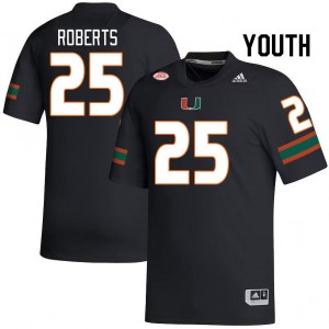 Youth Terry Roberts Black Miami College Football #25 Jersey 166163-321