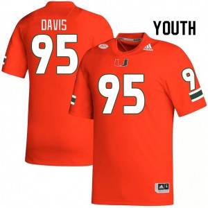 Youth Thomas Davis Orange Miami College Football #95 Jersey 168670-100