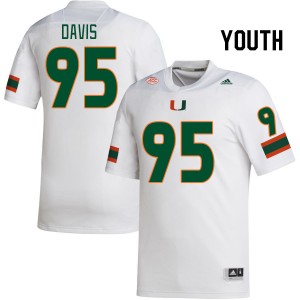 Youth Thomas Davis White Miami College Football #95 Jersey 227848-112