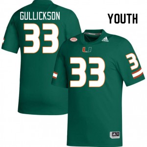 Youth Wade Gullickson Green Miami Hurricanes College Football #33 Jersey 472471-828