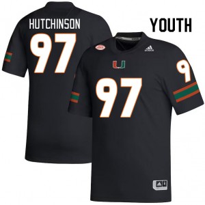 Youth Will Hutchinson Black Hurricanes College Football #97 Jersey 801884-961