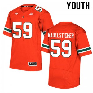 Youth Alan Nadelsticher Orange Miami Hurricanes Adidas Football #59 Jersey 455391-400