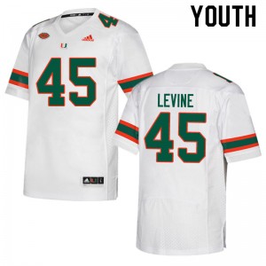 Youth Bryan Levine White Hurricanes Adidas Football #45 Jersey 842107-352