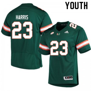 Youth Cam'Ron Harris Green Hurricanes Adidas Football #23 Jersey 920189-585