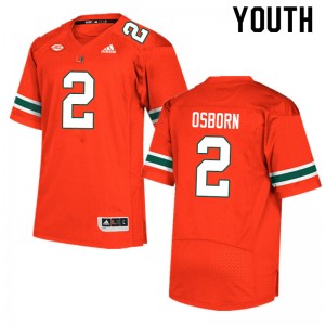Youth K.J. Osborn Orange Miami Adidas Football #2 Jersey 226441-324