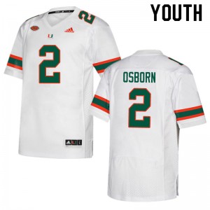 Youth K.J. Osborn White Miami Adidas Football #2 Jersey 324877-289