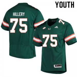 Youth Zalon'tae Hillery Green University of Miami Adidas Football #75 Jersey 515228-223