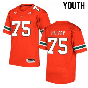 Youth Zalon'tae Hillery Orange Hurricanes Adidas Football #75 Jersey 776997-911