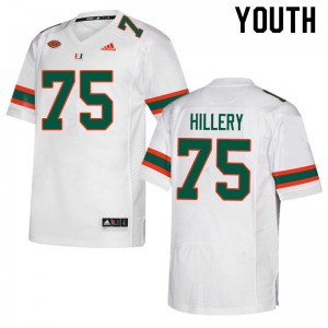 Youth Zalon'tae Hillery White Hurricanes Adidas Football #75 Jersey 700088-337