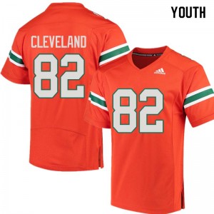 Youth Asante Cleveland Orange University of Miami College Football #82 Jersey 156576-115