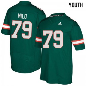 Youth Bar Milo Green Miami College Football #79 Jersey 116741-742