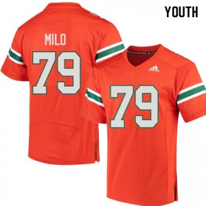 Youth Bar Milo Orange Hurricanes College Football #79 Jersey 211656-537