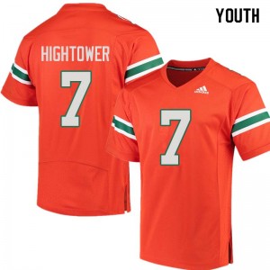 Youth Brian Hightower Orange Miami College Football #7 Jersey 158543-631