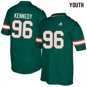 Youth Cortez Kennedy Green Hurricanes College Football #96 Jersey 716675-975
