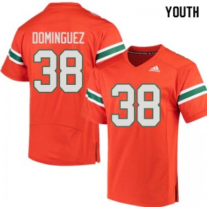 Youth Danny Dominguez Orange University of Miami College Football #38 Jersey 725279-630