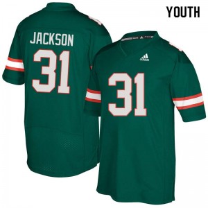 Youth Demetrius Jackson Green Miami Hurricanes College Football #31 Jersey 504674-591