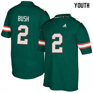 Youth Deon Bush Green Miami College Football #2 Jersey 577030-977