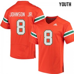 Youth Duke Johnson Jr. Orange Miami College Football #8 Jersey 704675-481