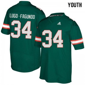 Youth Elias Lugo-Fagundo Green Miami College Football #34 Jersey 676640-751