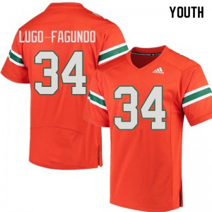 Youth Elias Lugo-Fagundo Orange Miami College Football #34 Jersey 406319-330