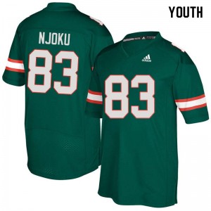 Youth Evidence Njoku Green Miami College Football #83 Jersey 990016-757