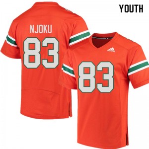 Youth Evidence Njoku Orange Miami College Football #83 Jersey 918666-277