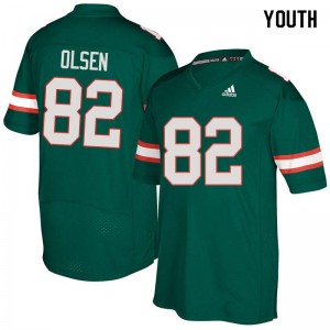Youth Greg Olsen Green Miami College Football #82 Jersey 728199-380