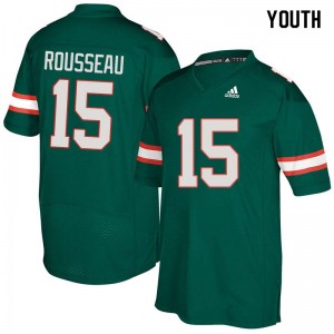 Youth Gregory Rousseau Green Miami Hurricanes College Football #15 Jersey 469738-700
