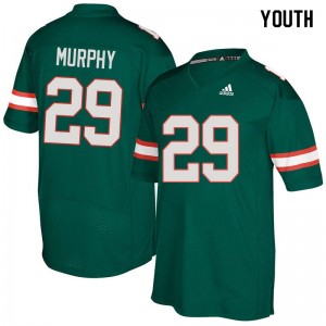 Youth James Murphy Green Miami Hurricanes College Football #29 Jersey 424402-349