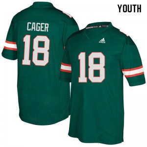 Youth Lawrence Cager Green University of Miami College Football #18 Jersey 204493-660