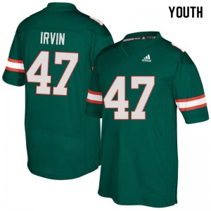 Youth Michael Irvin Green Miami Hurricanes College Football #47 Jersey 970571-143