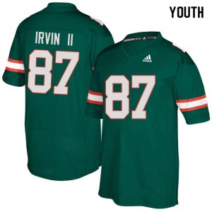 Youth Michael Irvin II Green Miami College Football #87 Jersey 800668-611