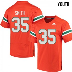 Youth Mike Smith Orange Miami College Football #35 Jersey 200172-240