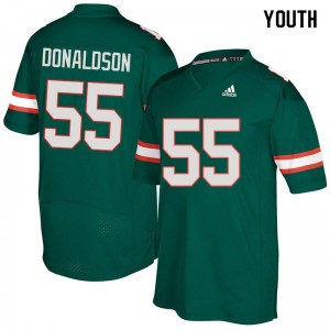 Youth Navaughn Donaldson Green University of Miami College Football #55 Jersey 201691-345